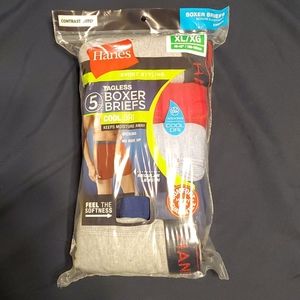 5 Pack Hanes Tagless Boxer Briefs